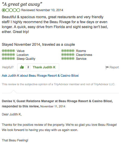 TripAdvisor review