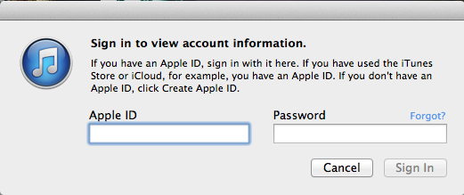 Apple ID sign in